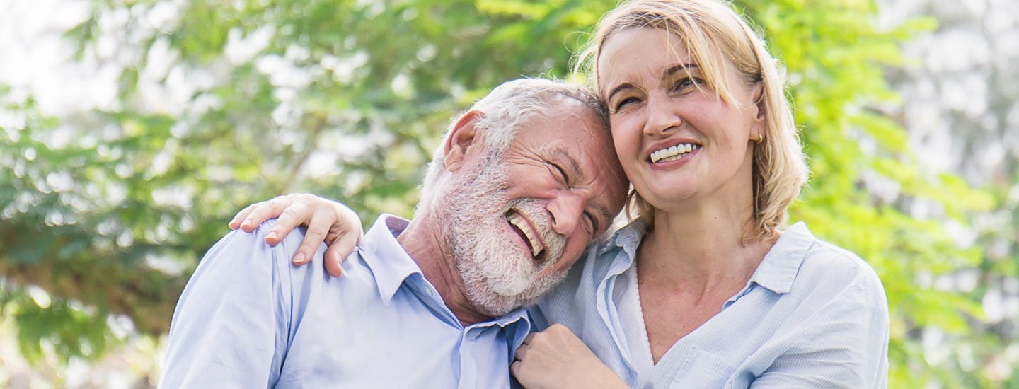 mature couple embracing