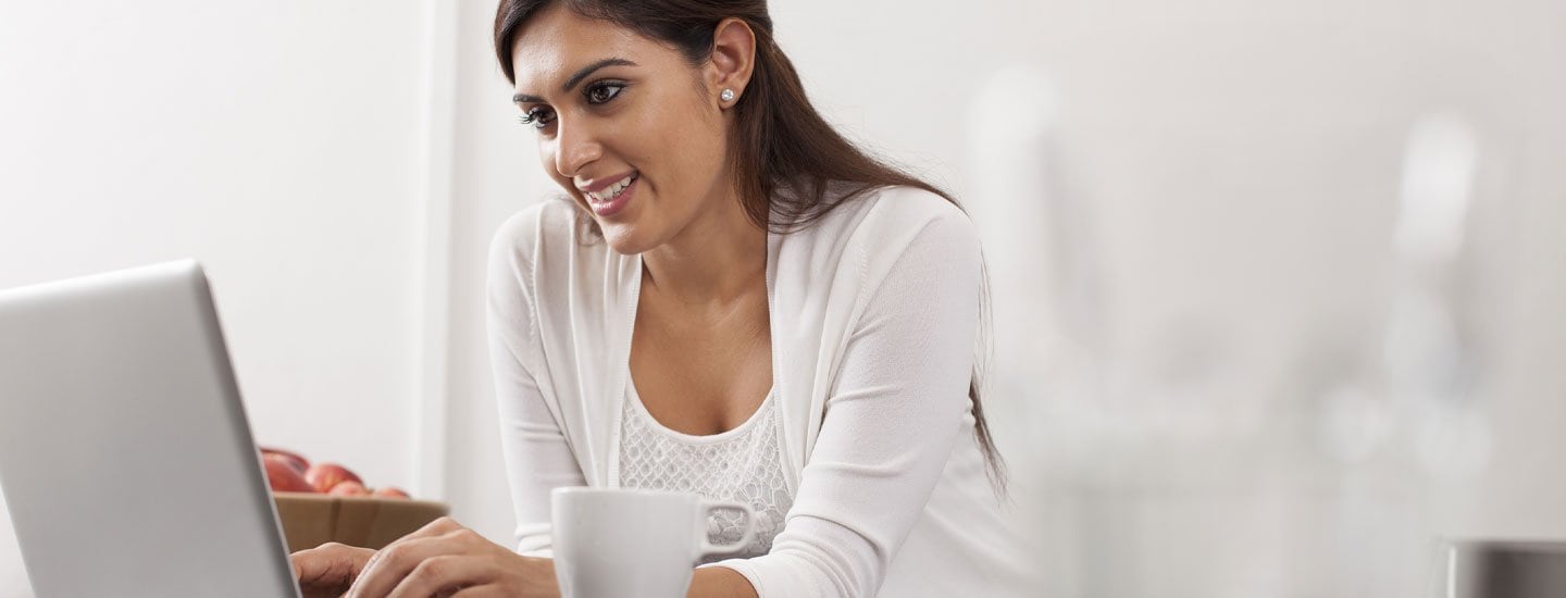 Person registering on their computer